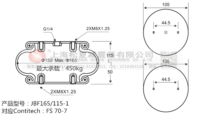 JBF165/115-1橡膠<a href='http://m.fsitacademy.com/' target='_blank'><u>空氣彈簧</u></a>