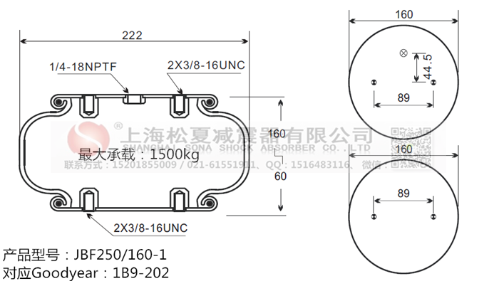 JBF250/160-1橡膠<a href='http://m.fsitacademy.com/' target='_blank'><u>空氣彈簧</u></a>
