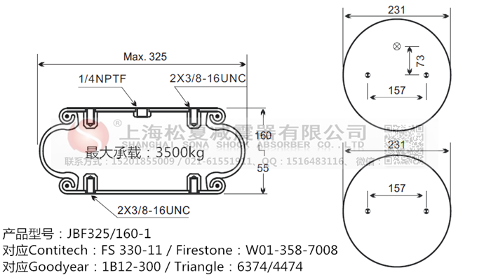 JBF325/160-1橡膠<a href='http://m.fsitacademy.com/' target='_blank'><u>空氣彈簧</u></a>
