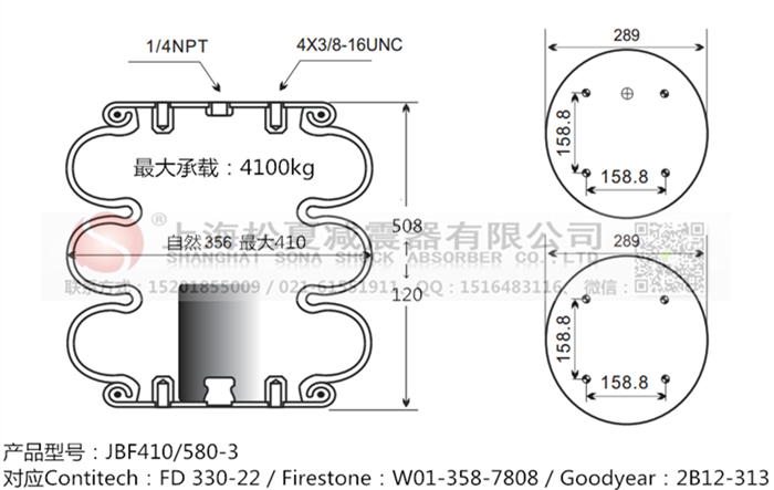 JBF410/580-3橡膠<a href='http://m.fsitacademy.com/' target='_blank'><u>空氣彈簧</u></a>